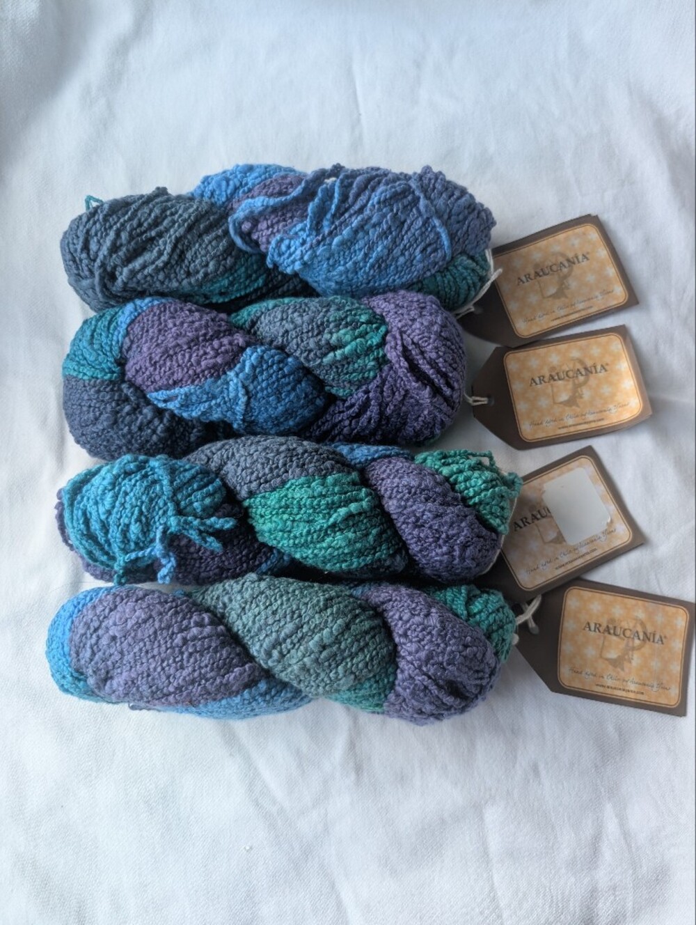 Araucania Chacabuco Multy Cotton Hand-Dyed Yarn Blue, Green, Purple - 4 Skeins - Picture 6 of 9